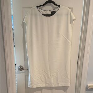 Vince White and Black Trim Dress with Pockets